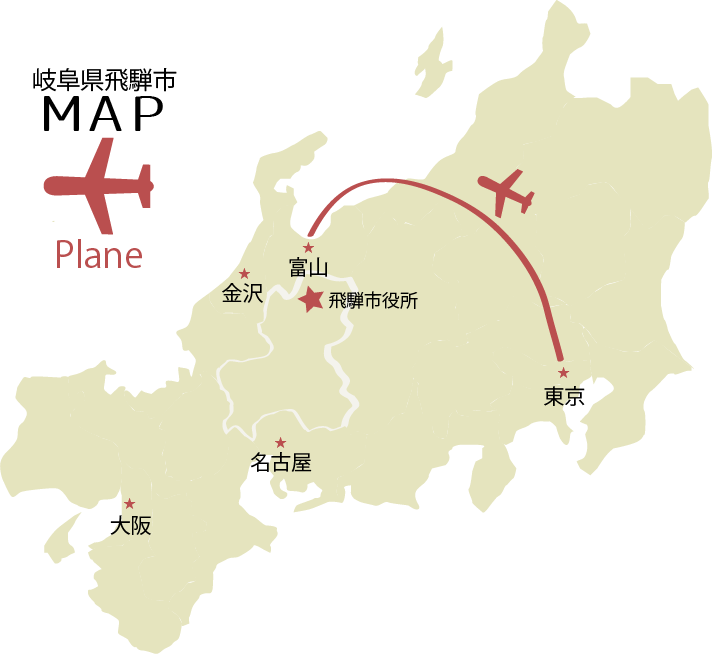 岐阜県の地図画像