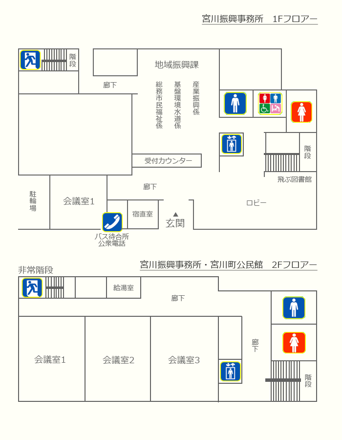 宮川振興事務所のフロアマップ